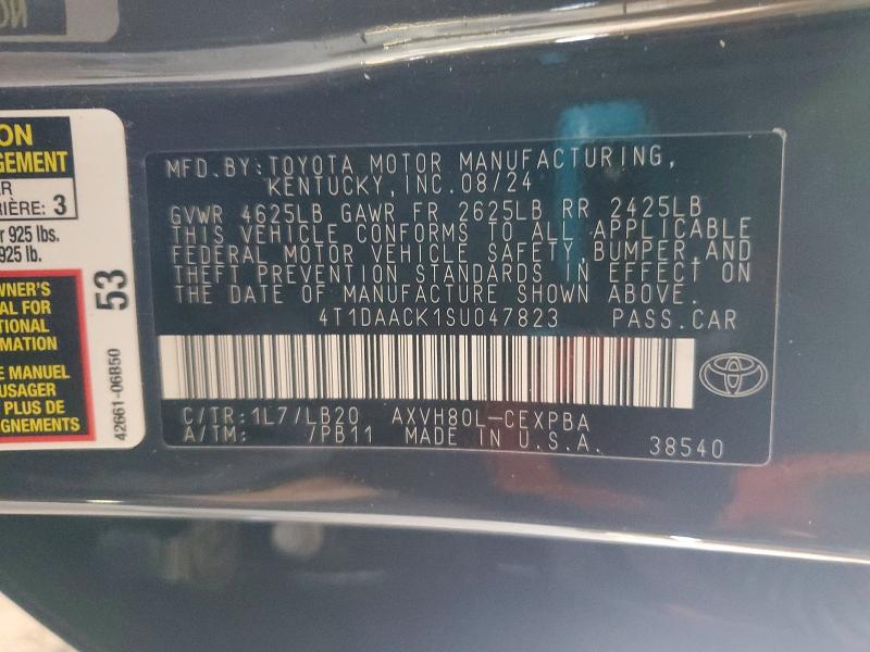 Aukcja sprzedaży 2025 Toyota Camry, vin: 4T1DAACK1SU047823, numer aukcji: 79047695