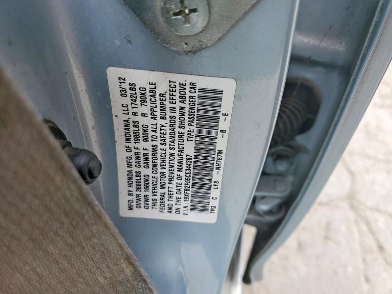 79273855 :رقم المزاد ، 19XFB2F55CE344387 vin ، 2012 Honda Civic مزاد بيع