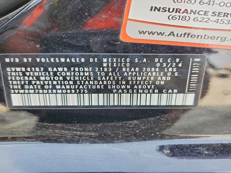 45560236 :رقم المزاد ، 3VWBM7BUXRM069775 vin ، 2024 Volkswagen Jetta مزاد بيع