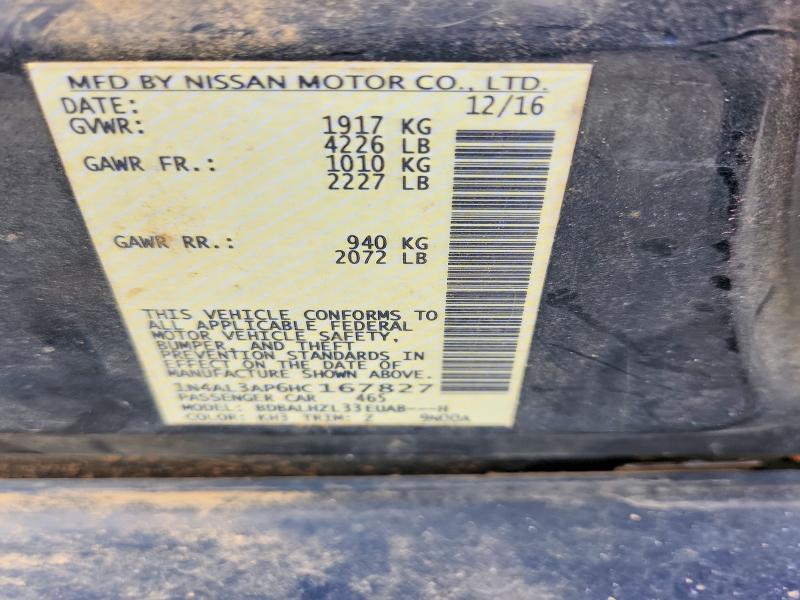 Продажа на аукционе авто 2017 Nissan Altima, vin: 1N4AL3AP6HC167827, номер лота: 42064036