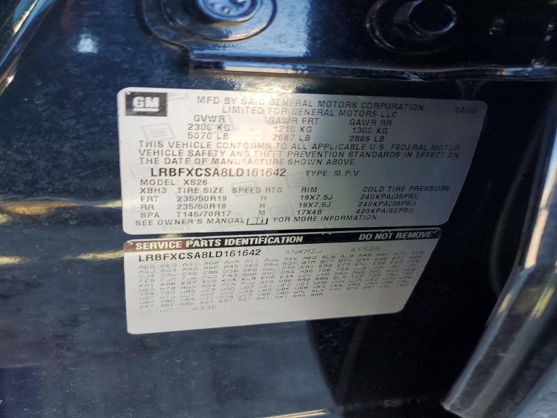 46674536 :رقم المزاد ، LRBFXCSA8LD161642 vin ، 2020 Buick Envision مزاد بيع