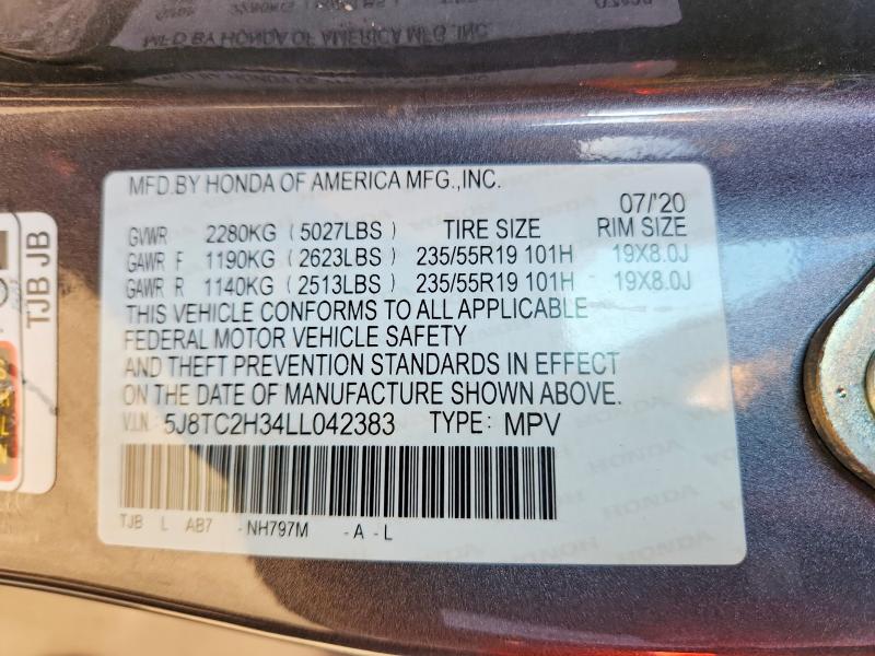 Продаж на аукціоні авто 2020 Acura Rdx, vin: 5J8TC2H34LL042383, номер лоту: 45604026