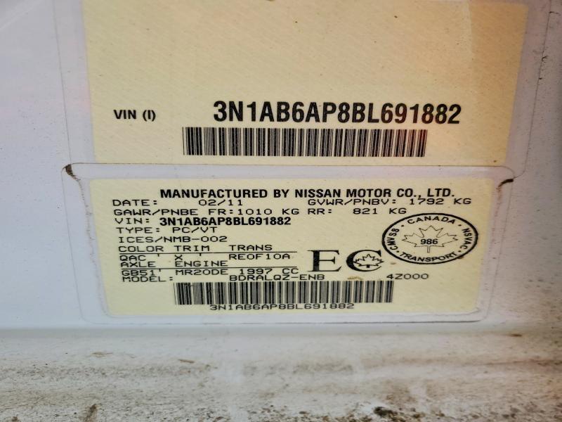 Aukcja sprzedaży 2011 Nissan Sentra, vin: 3N1AB6AP8BL691882, numer aukcji: 47870316