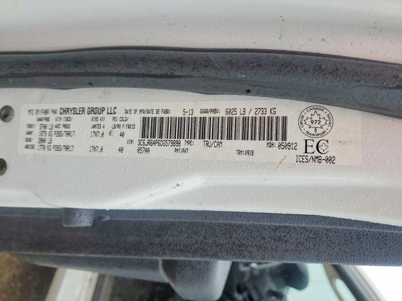 Aukcja sprzedaży 2013 Ram 1500, vin: 3C6JR6AP6DG579898, numer aukcji: 46496506