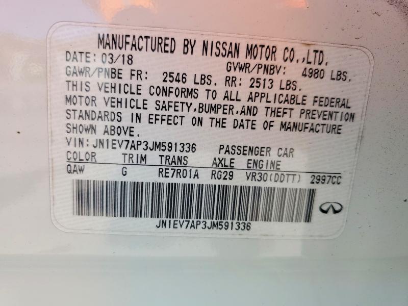 Продаж на аукціоні авто 2018 Infiniti Q50, vin: JN1EV7AP3JM591336, номер лоту: 45728446
