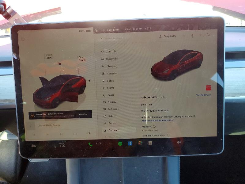 46711866 :رقم المزاد ، 5YJ3E1EA8NF340544 vin ، 2022 Tesla Model 3 مزاد بيع