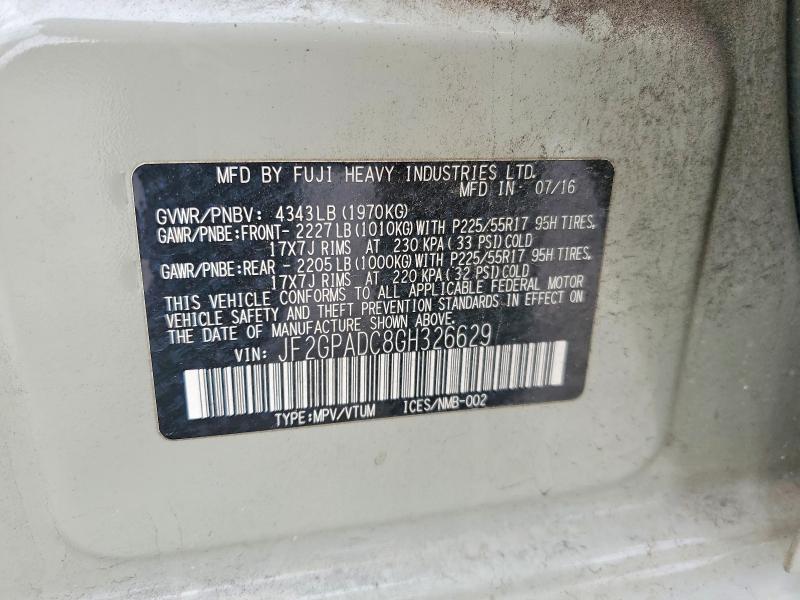 Aukcja sprzedaży 2016 Subaru Crosstrek, vin: JF2GPADC8GH326629, numer aukcji: 79526985