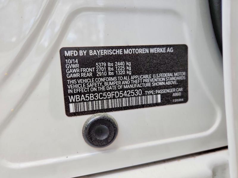 2015 Bmw 535 მანქანა იყიდება აუქციონზე, vin: WBA5B3C59FD542530, აუქციონის ნომერი: 47604336