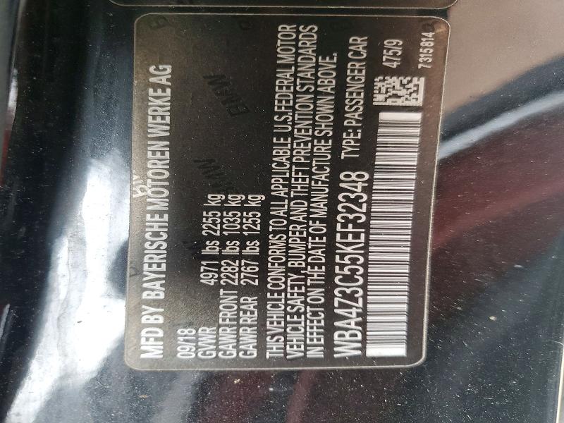 2019 Bmw 430xi მანქანა იყიდება აუქციონზე, vin: WBA4Z3C55KEF32348, აუქციონის ნომერი: 45681956