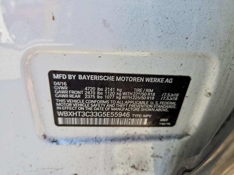 2016 Bmw X1 მანქანა იყიდება აუქციონზე, vin: WBXHT3C33G5E55946, აუქციონის ნომერი: 45995026