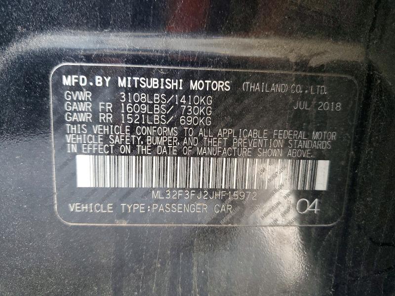 Aukcja sprzedaży 2018 Mitsubishi Mirage, vin: ML32F3FJ2JHF15972, numer aukcji: 46991156