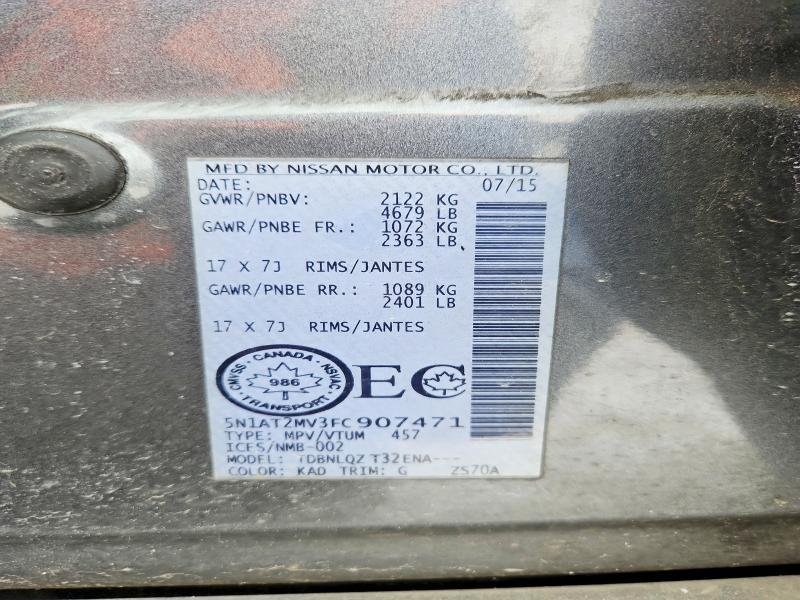 Продажа на аукционе авто 2015 Nissan Rogue, vin: 5N1AT2MV3FC907471, номер лота: 79737435