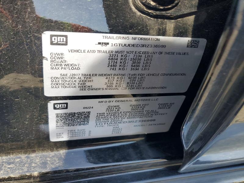 79799245 :رقم المزاد ، 1GTUUDED3RZ336999 vin ، 2024 Gmc Sierra مزاد بيع