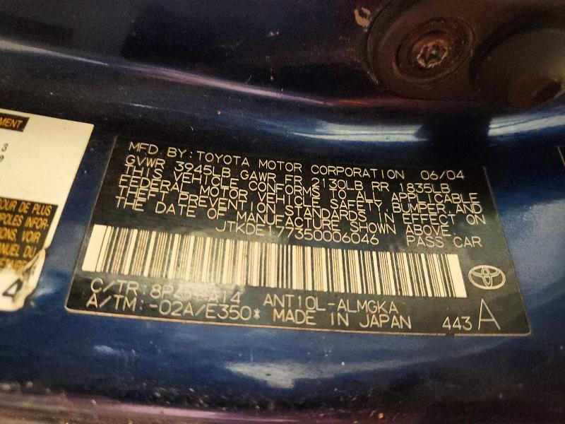 47924576 :رقم المزاد ، JTKDE177350006046 vin ، 2005 Scion Tc مزاد بيع
