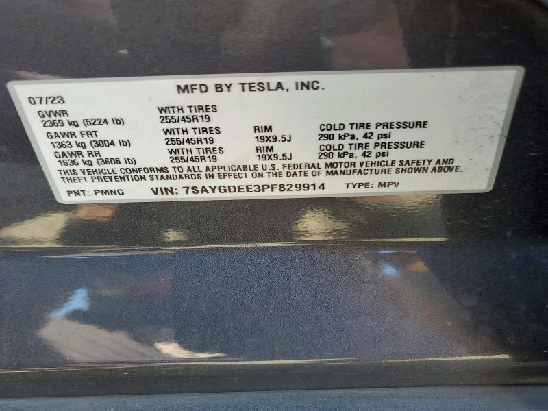 Aukcja sprzedaży 2023 Tesla Model Y, vin: 7SAYGDEE3PF829914, numer aukcji: 45853746