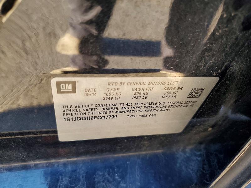 47061616 :رقم المزاد ، 1G1JC6SH2E4217799 vin ، 2014 Chevrolet Sonic مزاد بيع