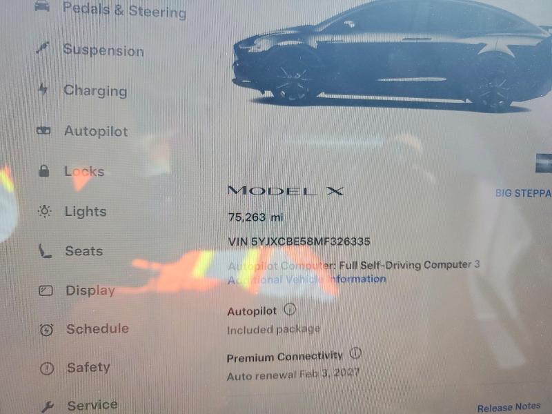 Aukcja sprzedaży 2021 Tesla Model X, vin: 5YJXCBE58MF326335, numer aukcji: 46388806