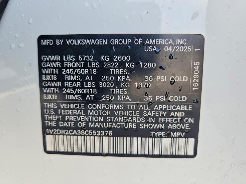 Продажа на аукционе авто 2025 Volkswagen Atlas, vin: 1V2DR2CA3SC553376, номер лота: 78966535