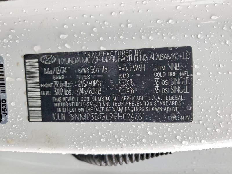 Aukcja sprzedaży 2024 Hyundai Santa Fe, vin: 5NMP3DGL9RH024761, numer aukcji: 45653036