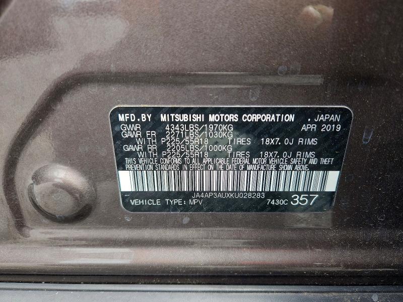 Продаж на аукціоні авто 2019 Mitsubishi Outlander Sport, vin: JA4AP3AUXKU028283, номер лоту: 46410566