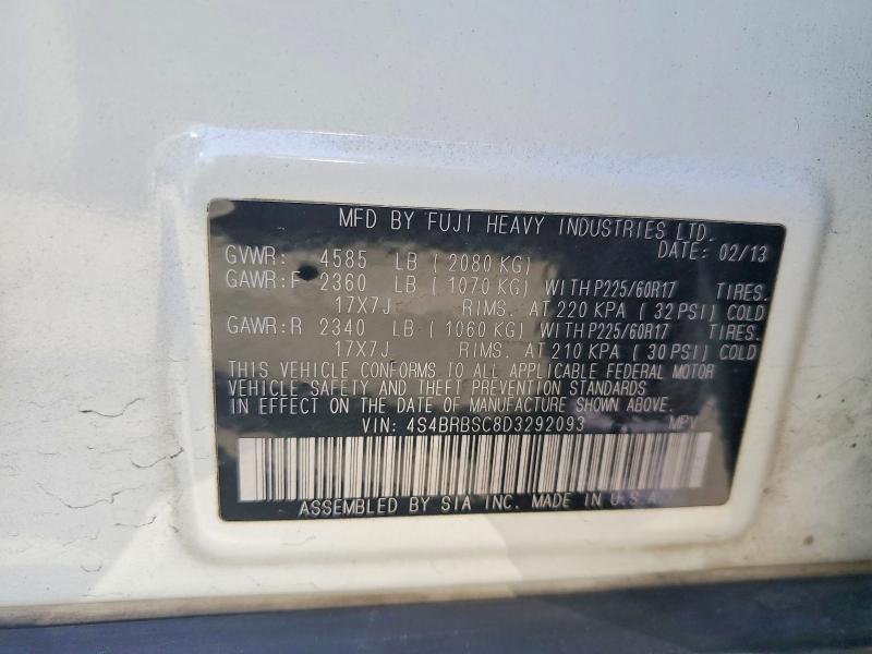 46957166 :رقم المزاد ، 4S4BRBSC8D3292093 vin ، 2013 Subaru Outback مزاد بيع