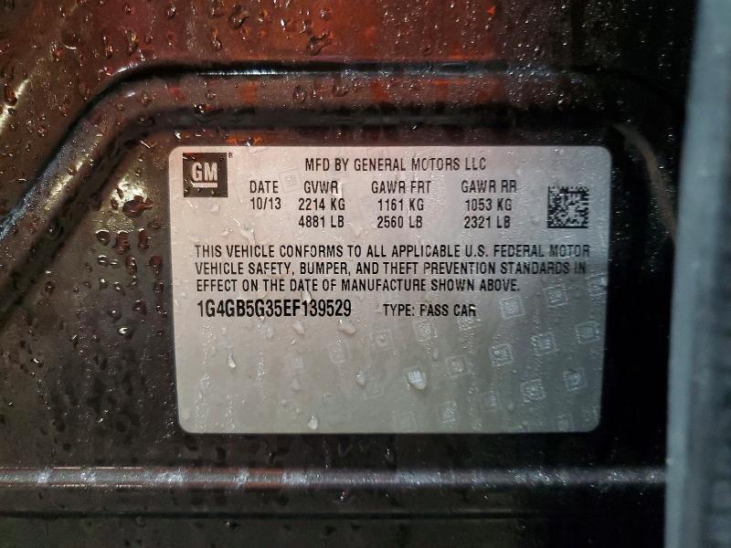 41892656 :رقم المزاد ، 1G4GB5G35EF139529 vin ، 2014 Buick Lacrosse مزاد بيع