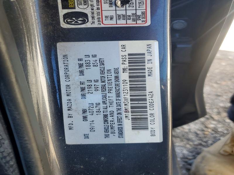 Продаж на аукціоні авто 2015 Mazda 3, vin: JM1BM1M3XF1231109, номер лоту: 45683446