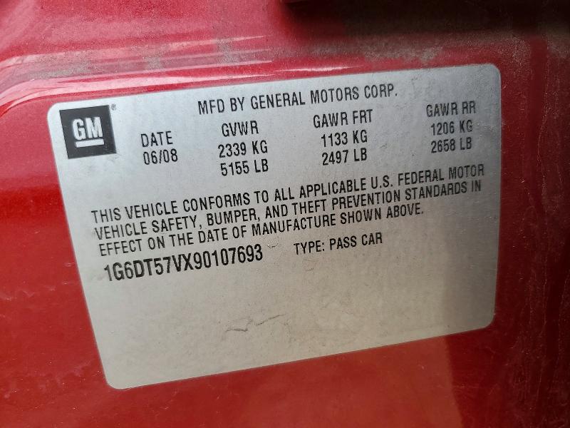 Auction sale of the 2009 Cadillac Cts, vin: 1G6DT57VX90107693, lot number: 48231006