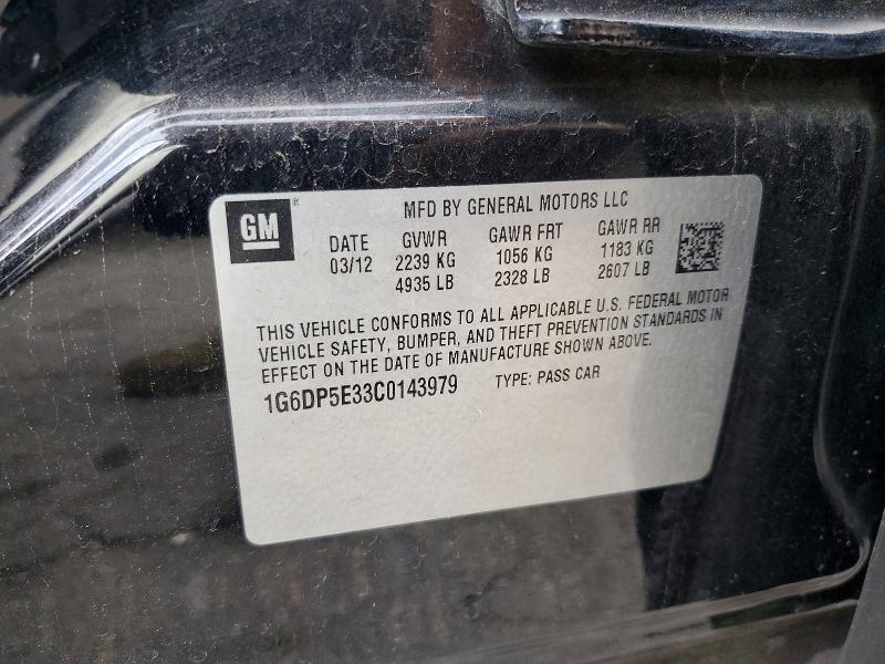 79266115 :رقم المزاد ، 1G6DP5E33C0143979 vin ، 2012 Cadillac Cts مزاد بيع