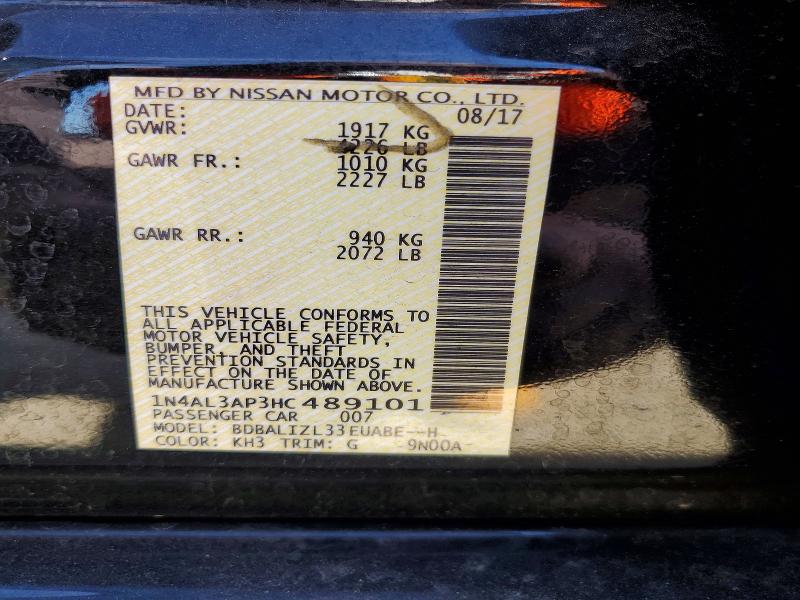 Продажа на аукционе авто 2017 Nissan Altima, vin: 1N4AL3AP3HC489101, номер лота: 79493205
