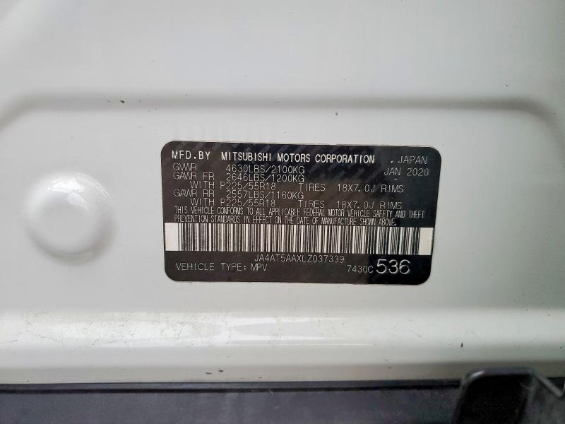 Продажа на аукционе авто 2020 Mitsubishi Eclipse Cross, vin: JA4AT5AAXLZ037339, номер лота: 47223066