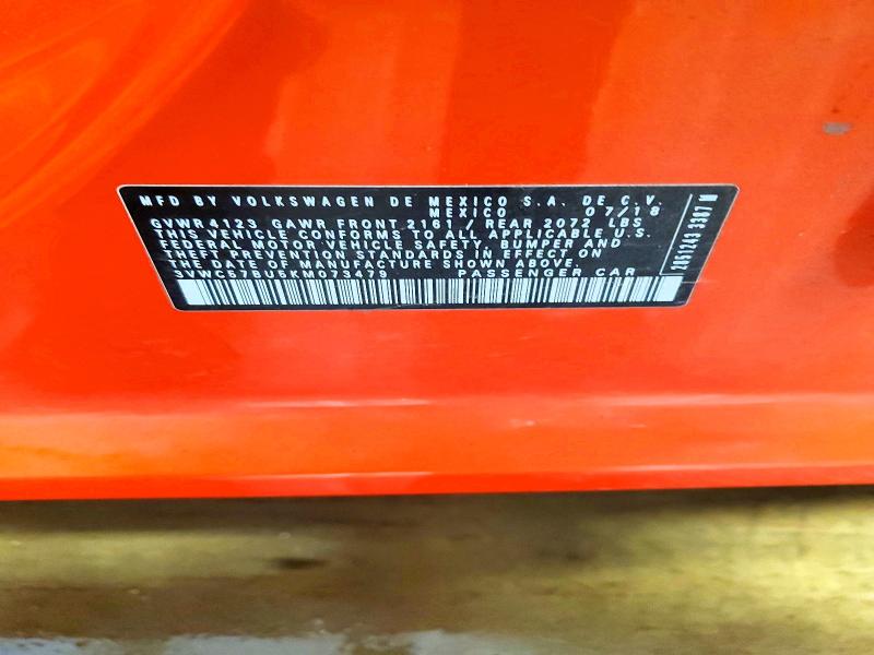 Продаж на аукціоні авто 2019 Volkswagen Jetta, vin: 3VWC57BU5KM073479, номер лоту: 45550176