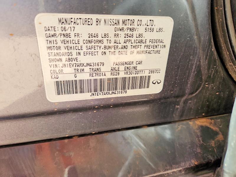 Aukcja sprzedaży 2018 Infiniti Q50, vin: JN1EV7ARXJM431679, numer aukcji: 47129746