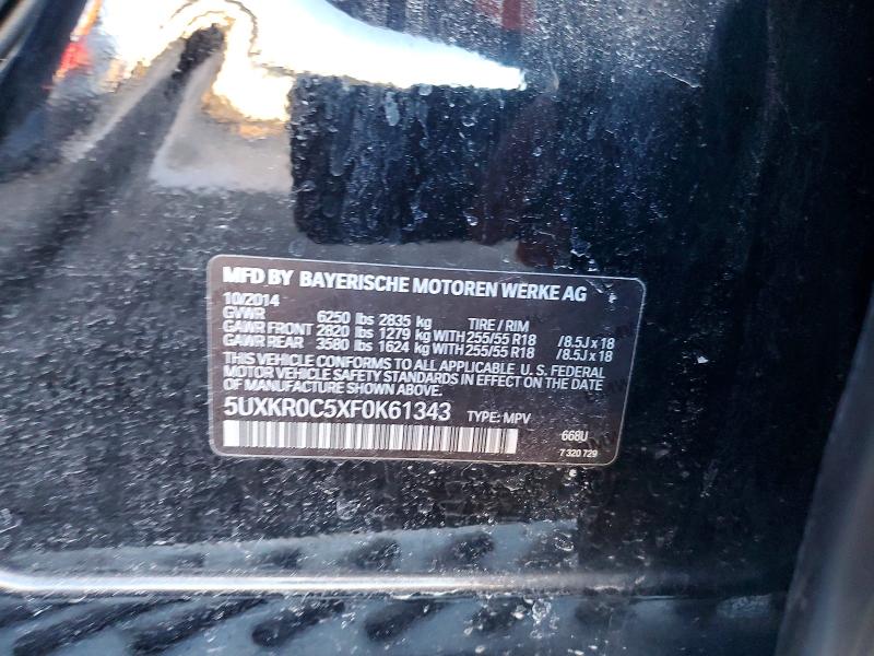 46346296 :رقم المزاد ، 5UXKR0C5XF0K61343 vin ، 2015 Bmw X5 مزاد بيع