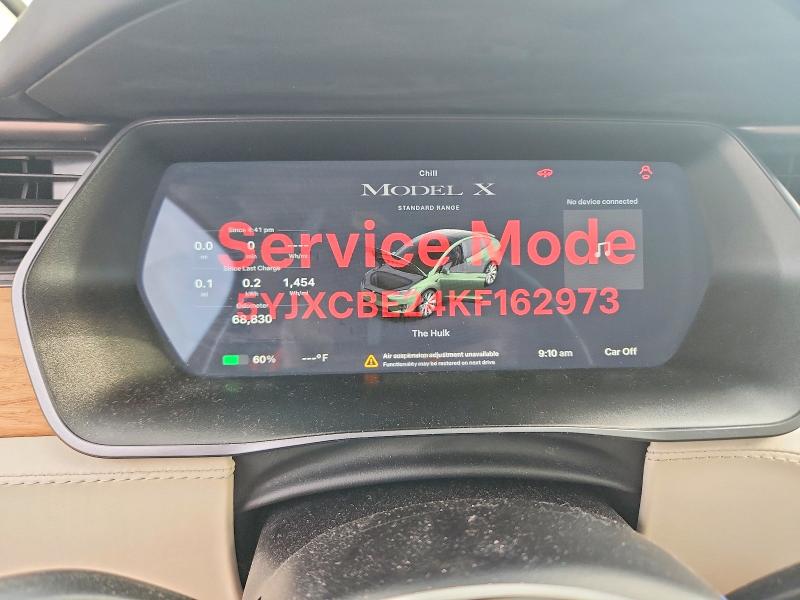 2019 Tesla Model X მანქანა იყიდება აუქციონზე, vin: 5YJXCBE24KF162973, აუქციონის ნომერი: 79892555
