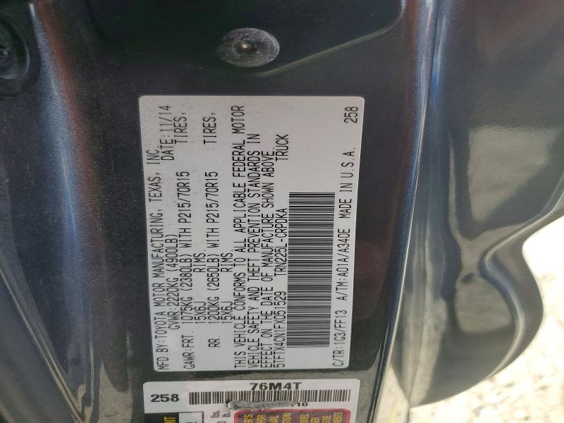 Auction sale of the 2015 Toyota Tacoma, vin: 5TFTX4CN1FX051529, lot number: 47206666