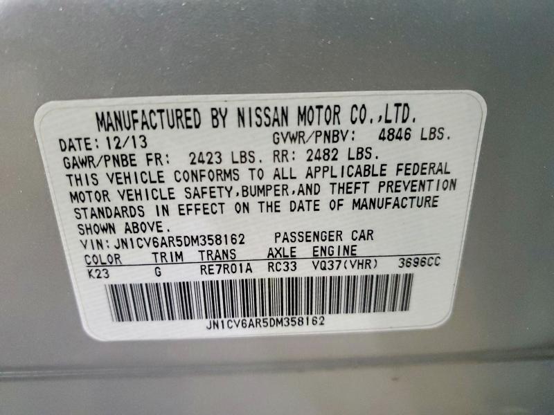 Продажа на аукционе авто 2013 Infiniti G37 Sedan, vin: JN1CV6AR5DM358162, номер лота: 78896475