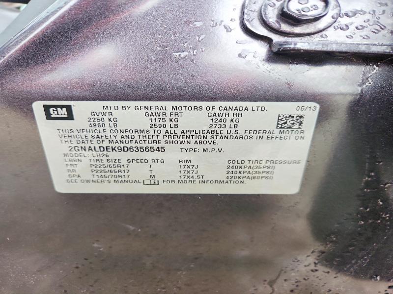 42020386 :رقم المزاد ، 2GNALDEK9D6356545 vin ، 2013 Chevrolet Equinox مزاد بيع