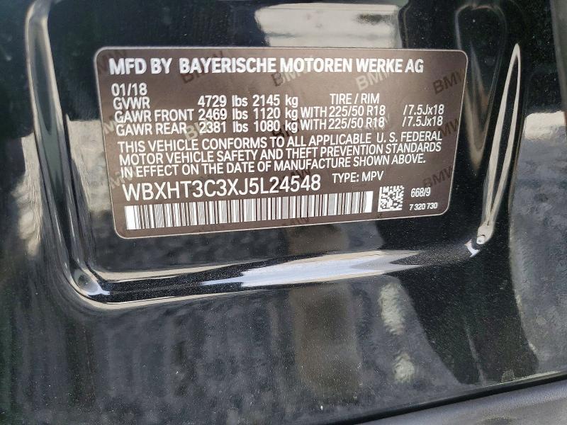 47800486 :رقم المزاد ، WBXHT3C3XJ5L24548 vin ، 2018 Bmw X1 مزاد بيع