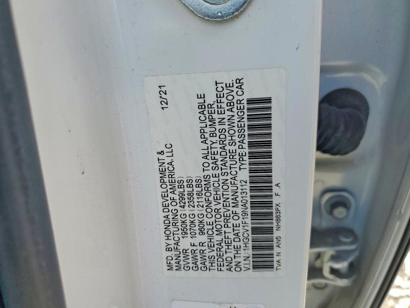 Продажа на аукционе авто 2022 Honda Accord, vin: 1HGCV1F19NA013112, номер лота: 79930755