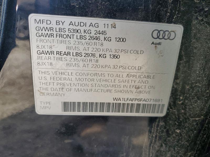 Продажа на аукционе авто 2015 Audi Q5, vin: WA1LFAFP6FA071691, номер лота: 46230956