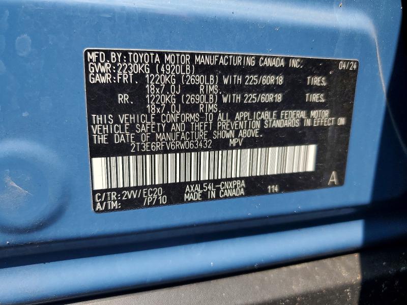 Продаж на аукціоні авто 2024 Toyota Rav4 Hybrid, vin: 2T3E6RFV6RW063432, номер лоту: 47504336