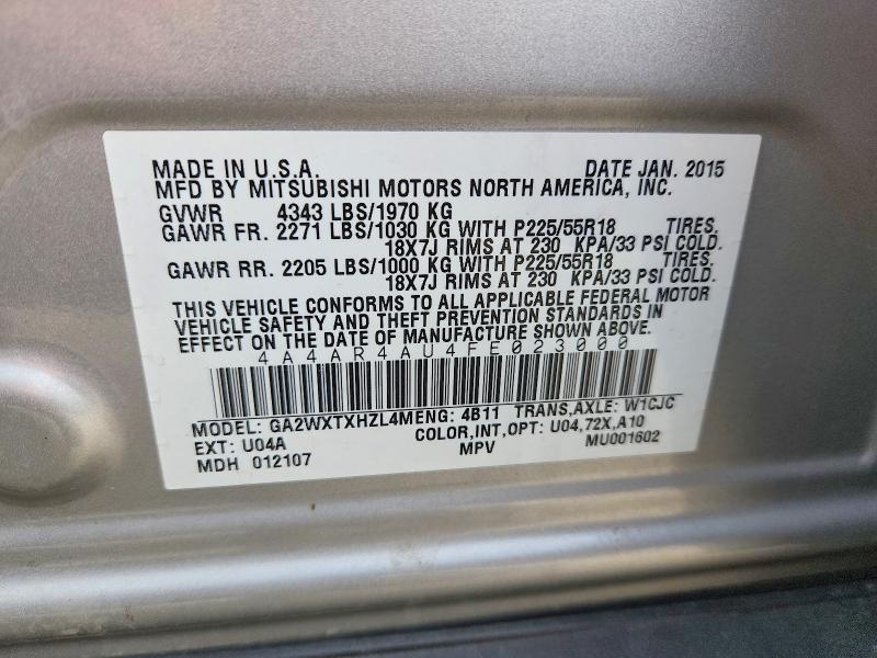 Aukcja sprzedaży 2015 Mitsubishi Outlander Sport, vin: 4A4AR4AU4FE023000, numer aukcji: 46625416