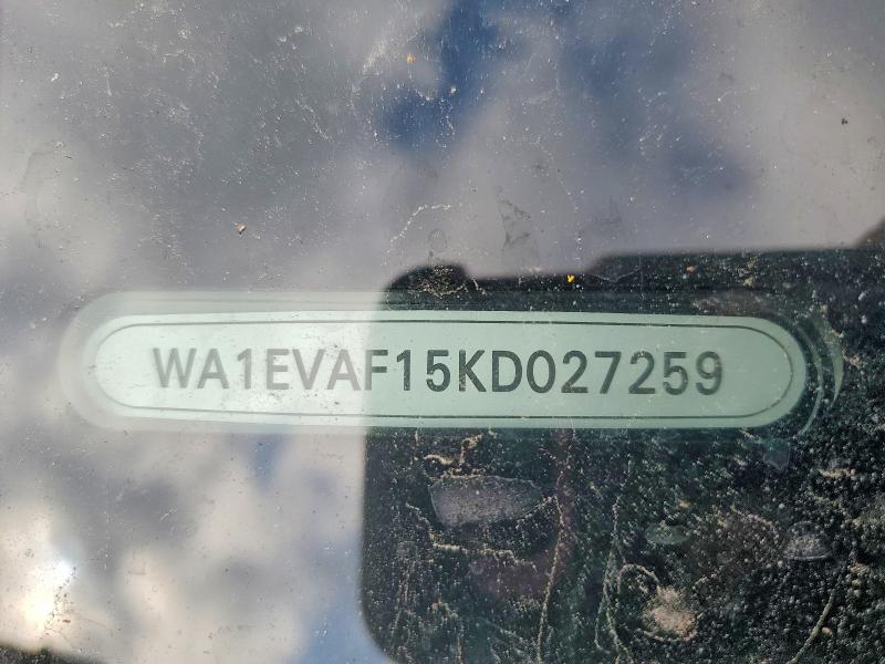 Aukcja sprzedaży 2019 Audi Q8, vin: WA1EVAF15KD027259, numer aukcji: 47152496