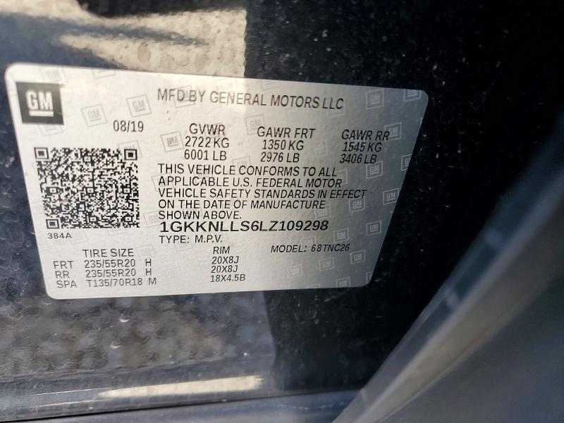2020 Gmc Acadia მანქანა იყიდება აუქციონზე, vin: 1GKKNLLS6LZ109298, აუქციონის ნომერი: 47549146