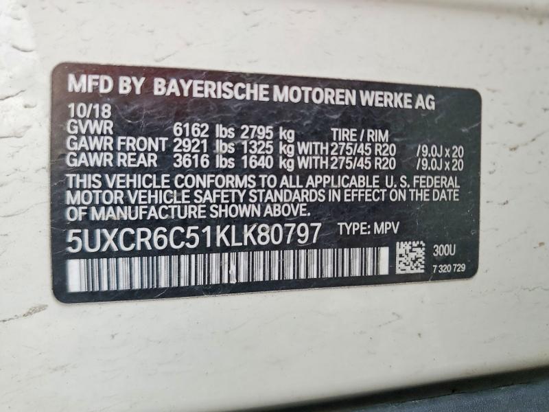 Продаж на аукціоні авто 2019 Bmw X5, vin: 5UXCR6C51KLK80797, номер лоту: 47035706