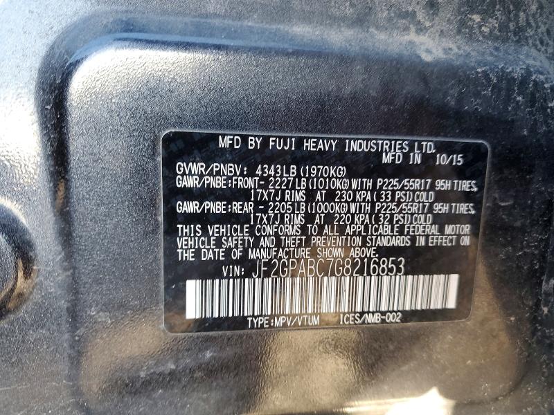 Продаж на аукціоні авто 2016 Subaru Crosstrek, vin: JF2GPABC7G8216853, номер лоту: 46165676
