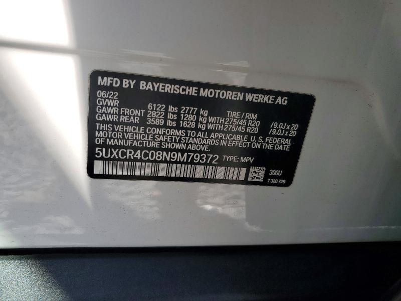 Продажа на аукционе авто 2022 Bmw X5, vin: 5UXCR4C08N9M79372, номер лота: 46464786