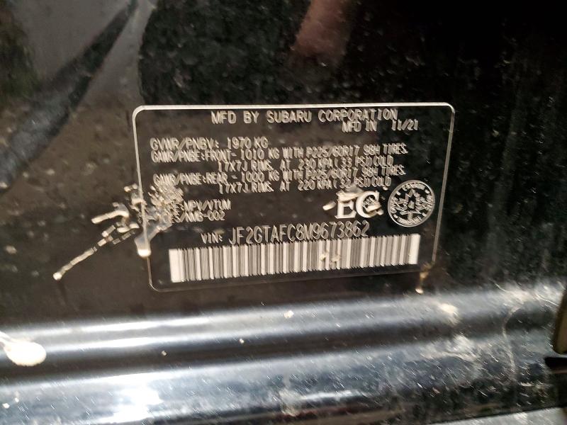 45573756 :رقم المزاد ، JF2GTAFC8M9673862 vin ، 2021 Subaru Crosstrek مزاد بيع