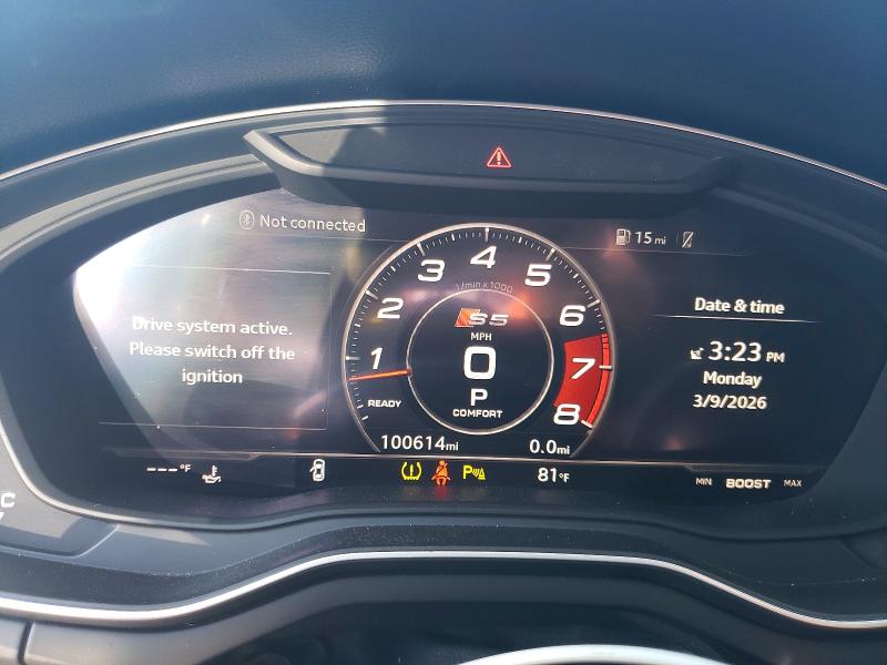 2019 Audi S5 მანქანა იყიდება აუქციონზე, vin: WAUB4CF53KA092605, აუქციონის ნომერი: 45694406